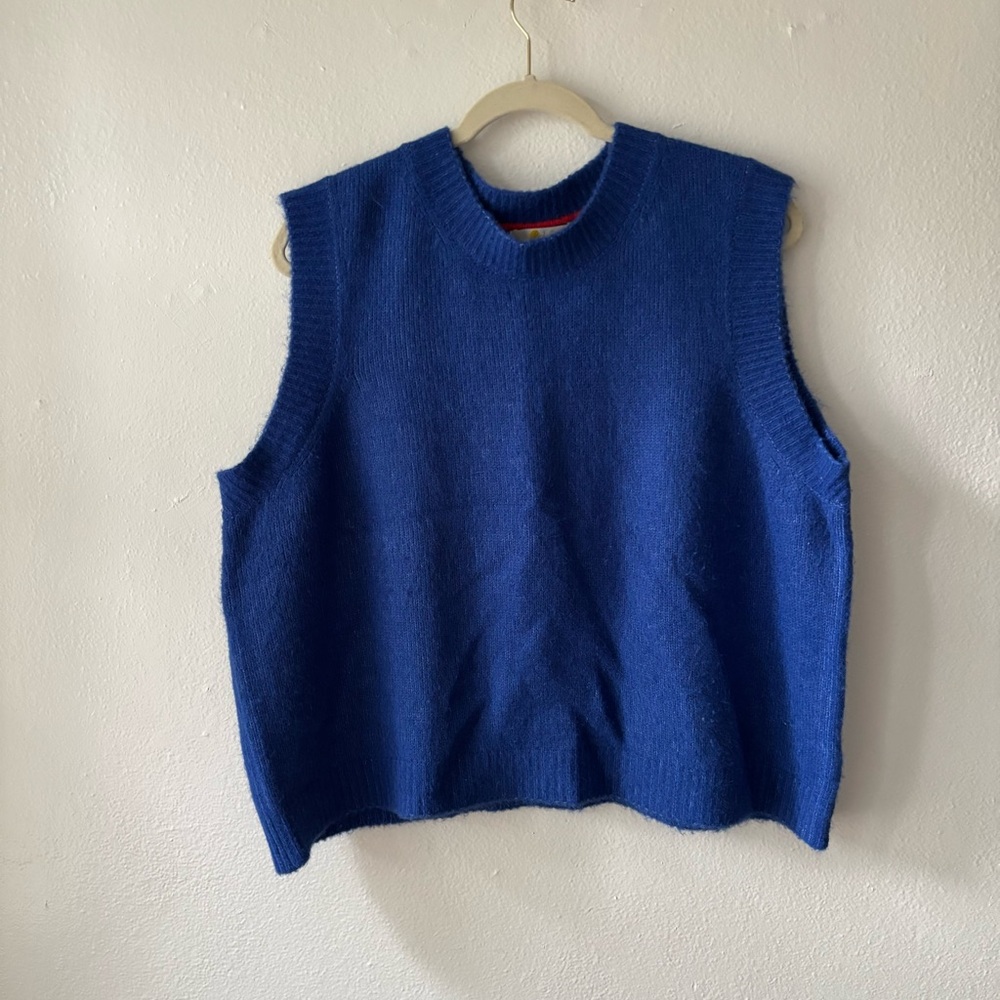 Boden Blue Crew Neck Sweater Vest Women’s XL